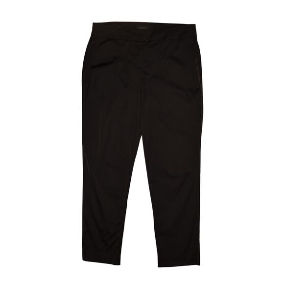 TALBOTS $78 Signature Rayon Cotton Straight Leg Ankle Pant‎ Black Size 10 - Picture 1 of 3